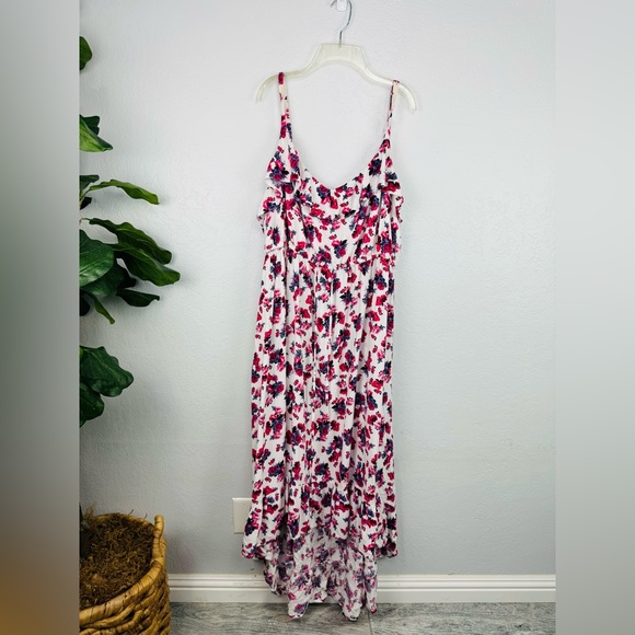 TORRID White Floral Ruffle Challis High Low Maxi Dress - Picture 3 of 11
